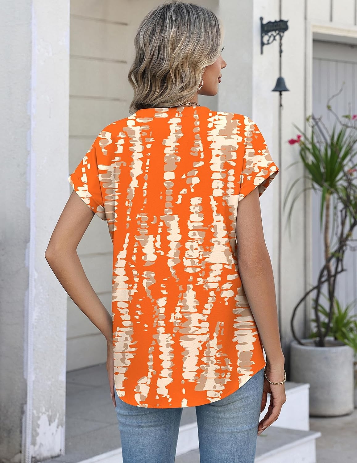 image:imageZeagoo Button Down Shirts for Women Short Sleeve Tops V Neck Collar Blouses Business Casual OutfitsZr466