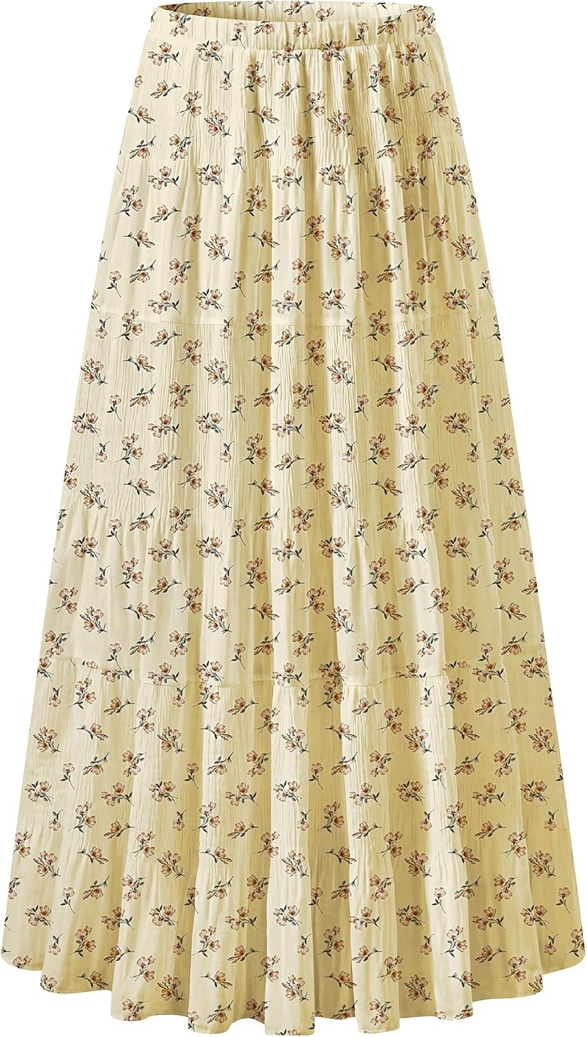 image:imageZeagoo Womens Chiffon Elastic High Waist Pleated Maxi Skirt with PocketsXh582