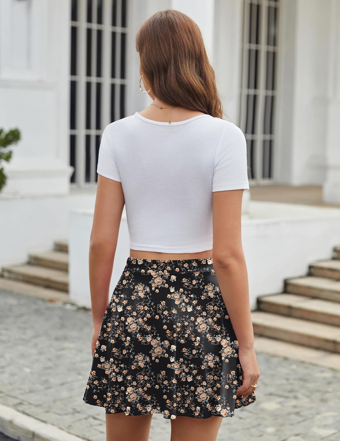 image:imageZeagoo Womens Skirt Basic Mini Skater Skirt 2026 Summer Skirts Stretchable High Waist ALine Party Club SkirtsBf131