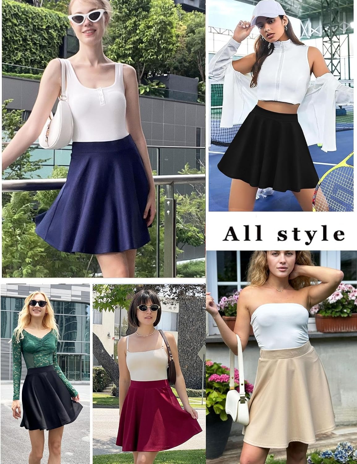 image:imageZeagoo Womens Skirt Basic Mini Skater Skirt 2026 Summer Skirts Stretchable High Waist ALine Party Club SkirtsBlack