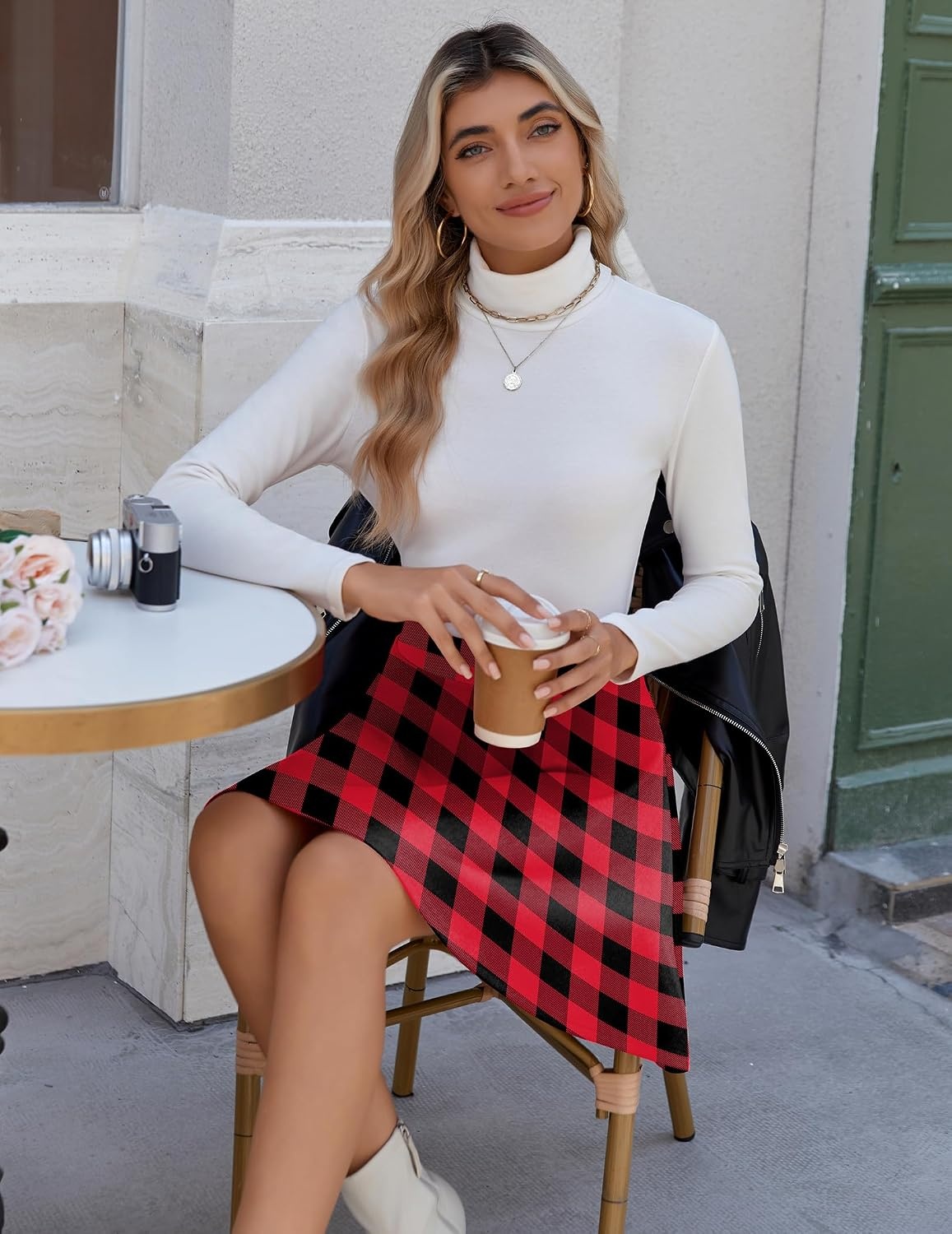 image:imageZeagoo Womens Skirt Basic Mini Skater Skirt 2026 Summer Skirts Stretchable High Waist ALine Party Club SkirtsGz2