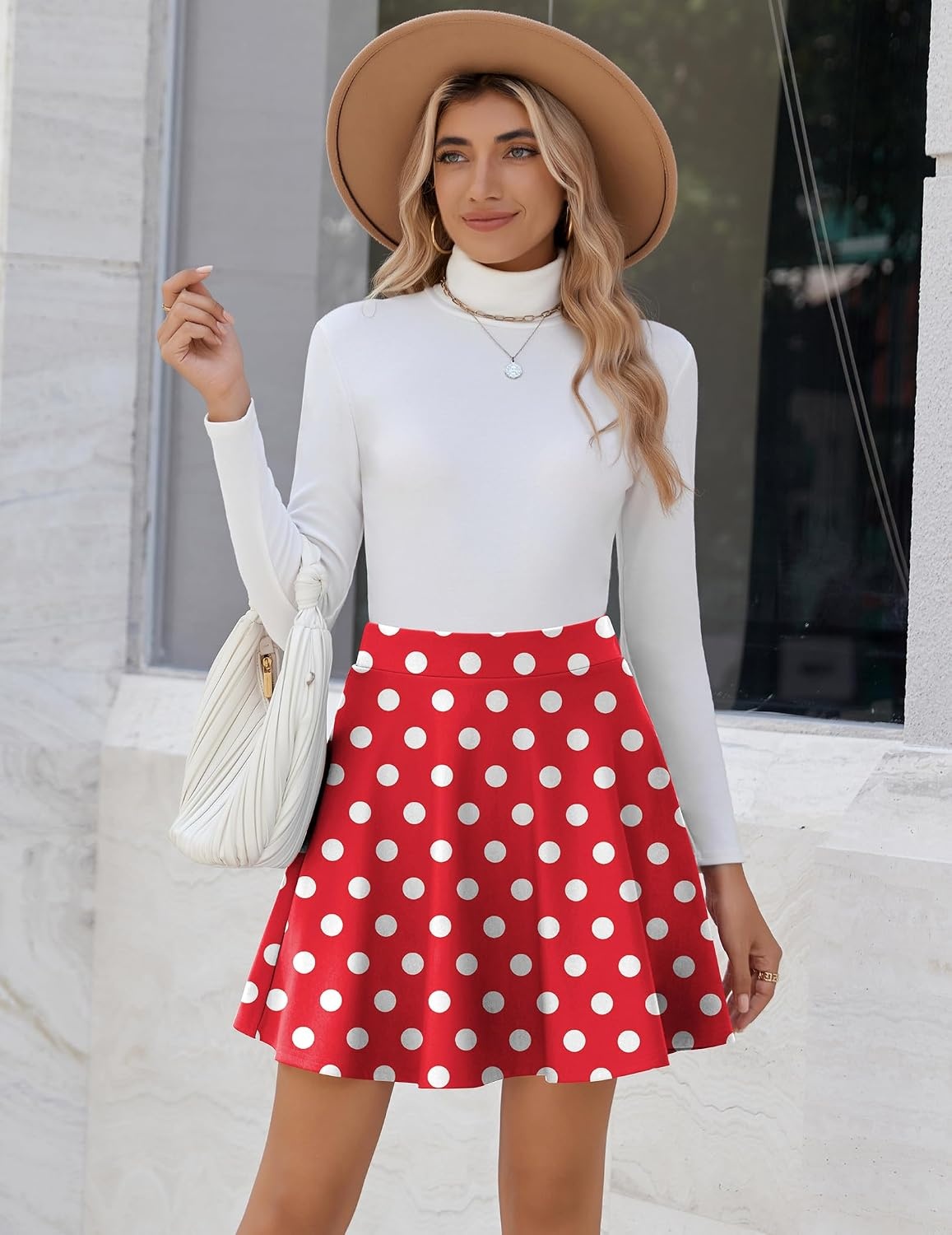 image:imageZeagoo Womens Skirt Basic Mini Skater Skirt 2026 Summer Skirts Stretchable High Waist ALine Party Club SkirtsJh84