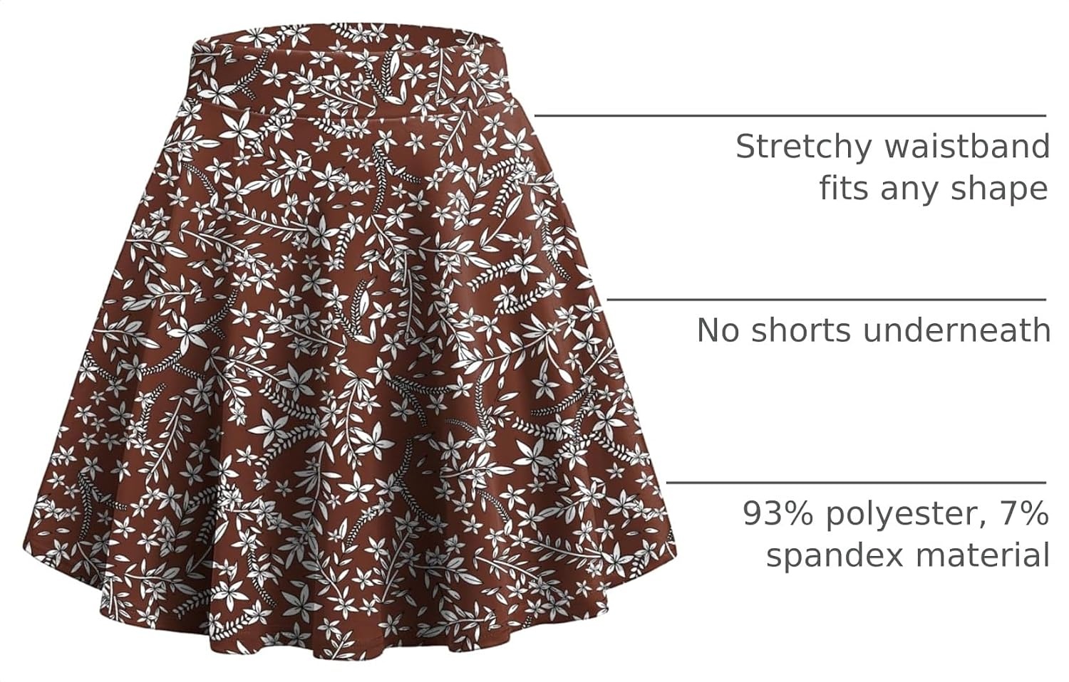 image:imageZeagoo Womens Skirt Basic Mini Skater Skirt 2026 Summer Skirts Stretchable High Waist ALine Party Club SkirtsRed Floral