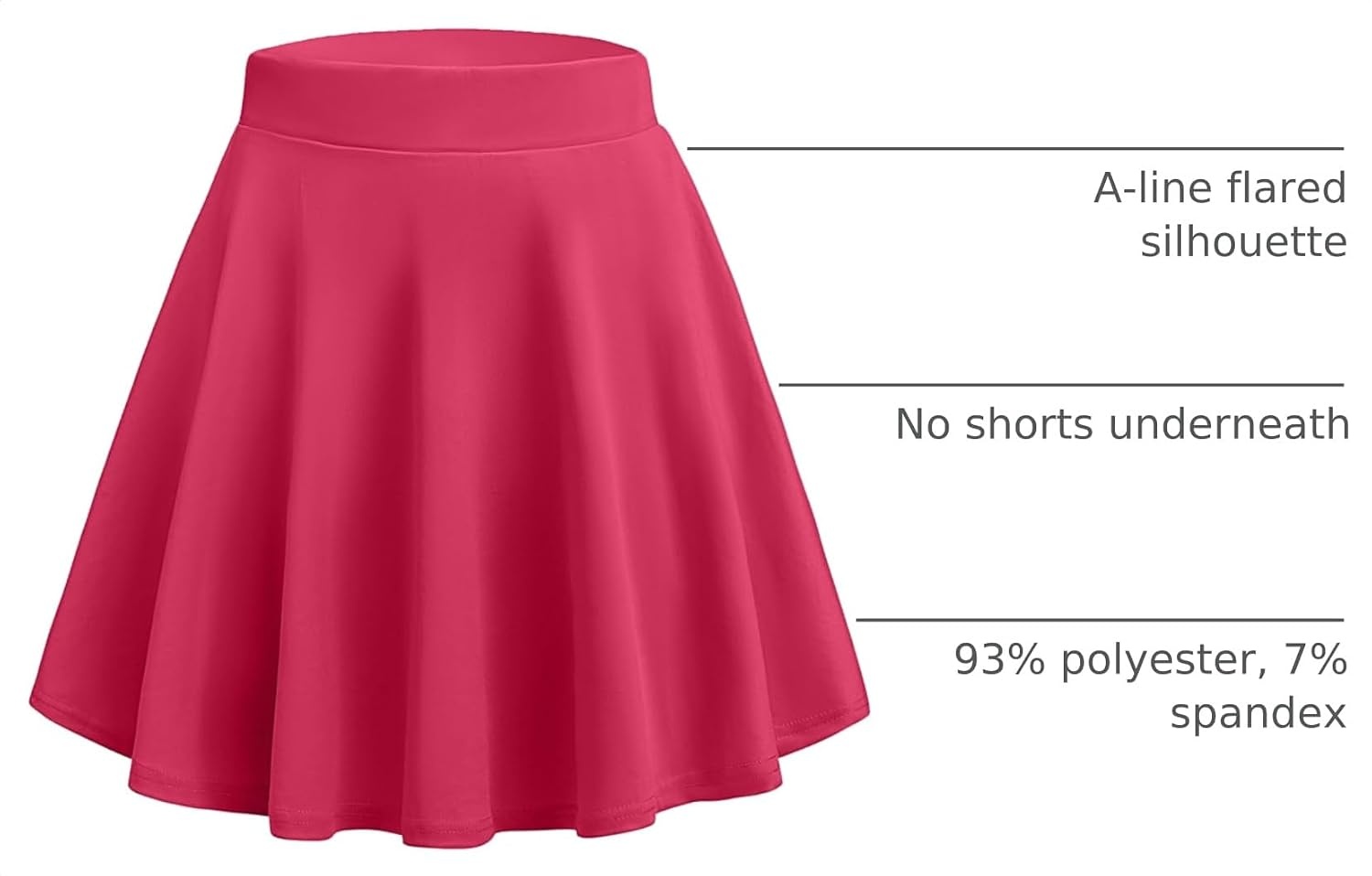 image:imageZeagoo Womens Skirt Basic Mini Skater Skirt 2026 Summer Skirts Stretchable High Waist ALine Party Club SkirtsRose