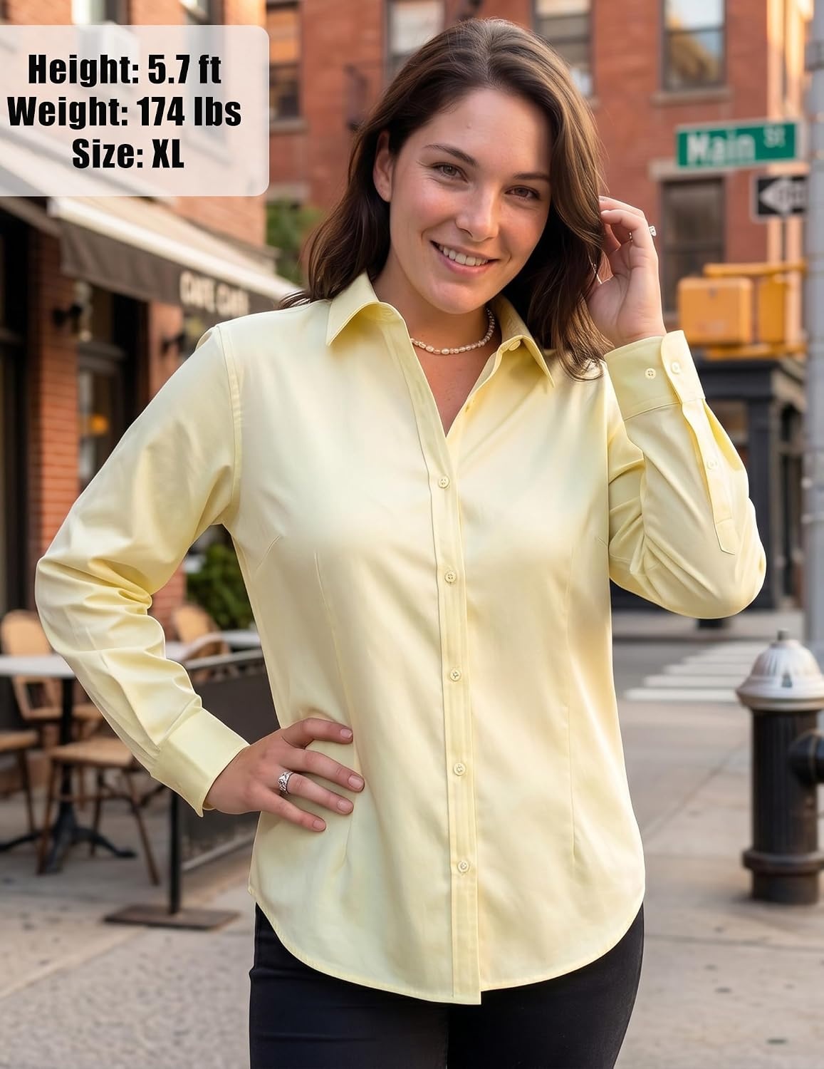 image:imageZeagoo Womens Wrinkle Free Button Down Shirts Long Sleeve Business TopsYellow