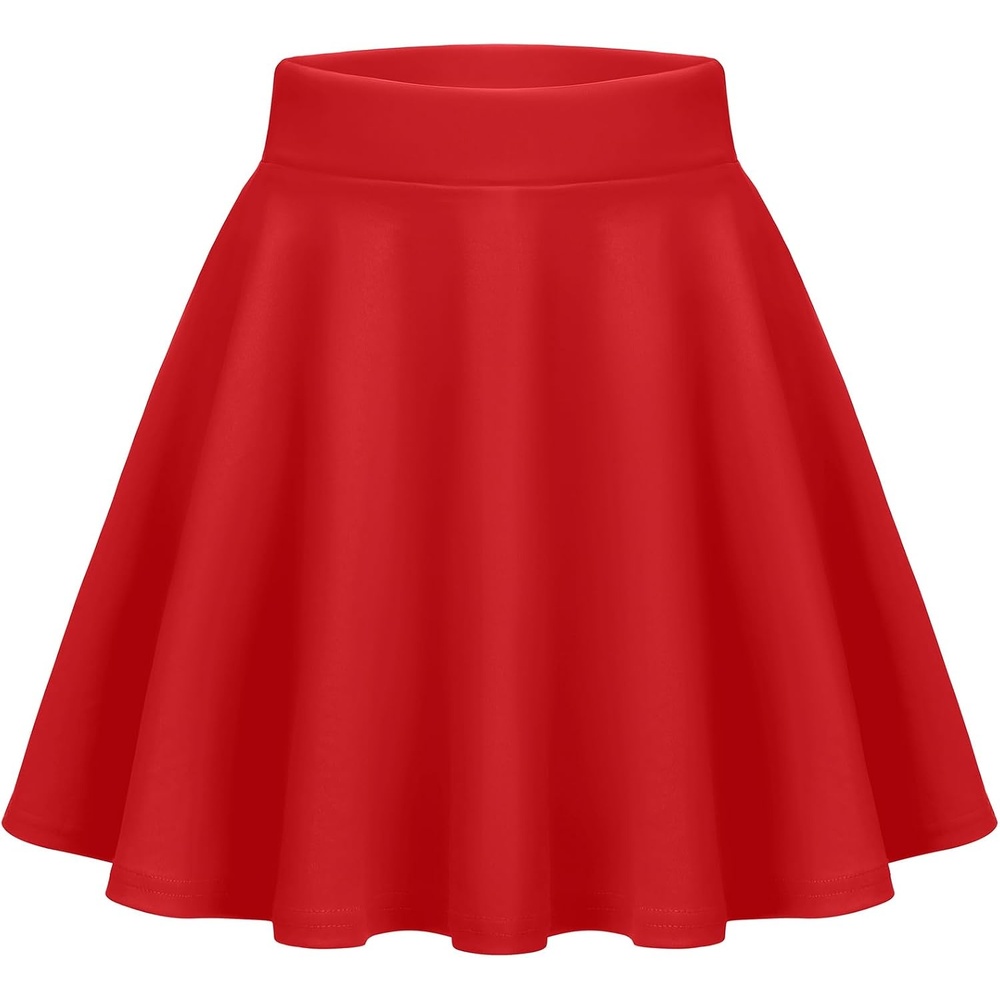 image:imageZeagoo Womens Skirt Basic Mini Skater Skirt 2026 Summer Skirts Stretchable High Waist ALine Party Club Skirts02 Red