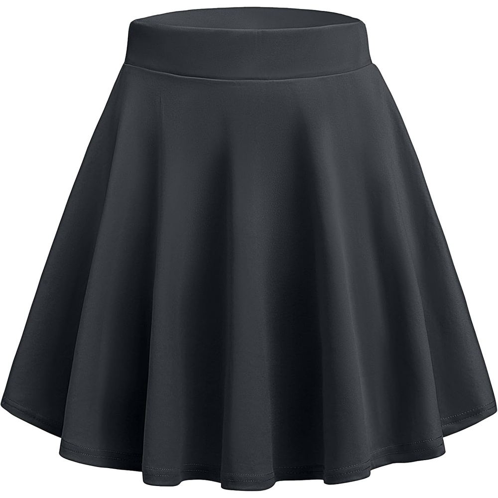 image:imageZeagoo Womens Skirt Basic Mini Skater Skirt 2026 Summer Skirts Stretchable High Waist ALine Party Club SkirtsDark Grey