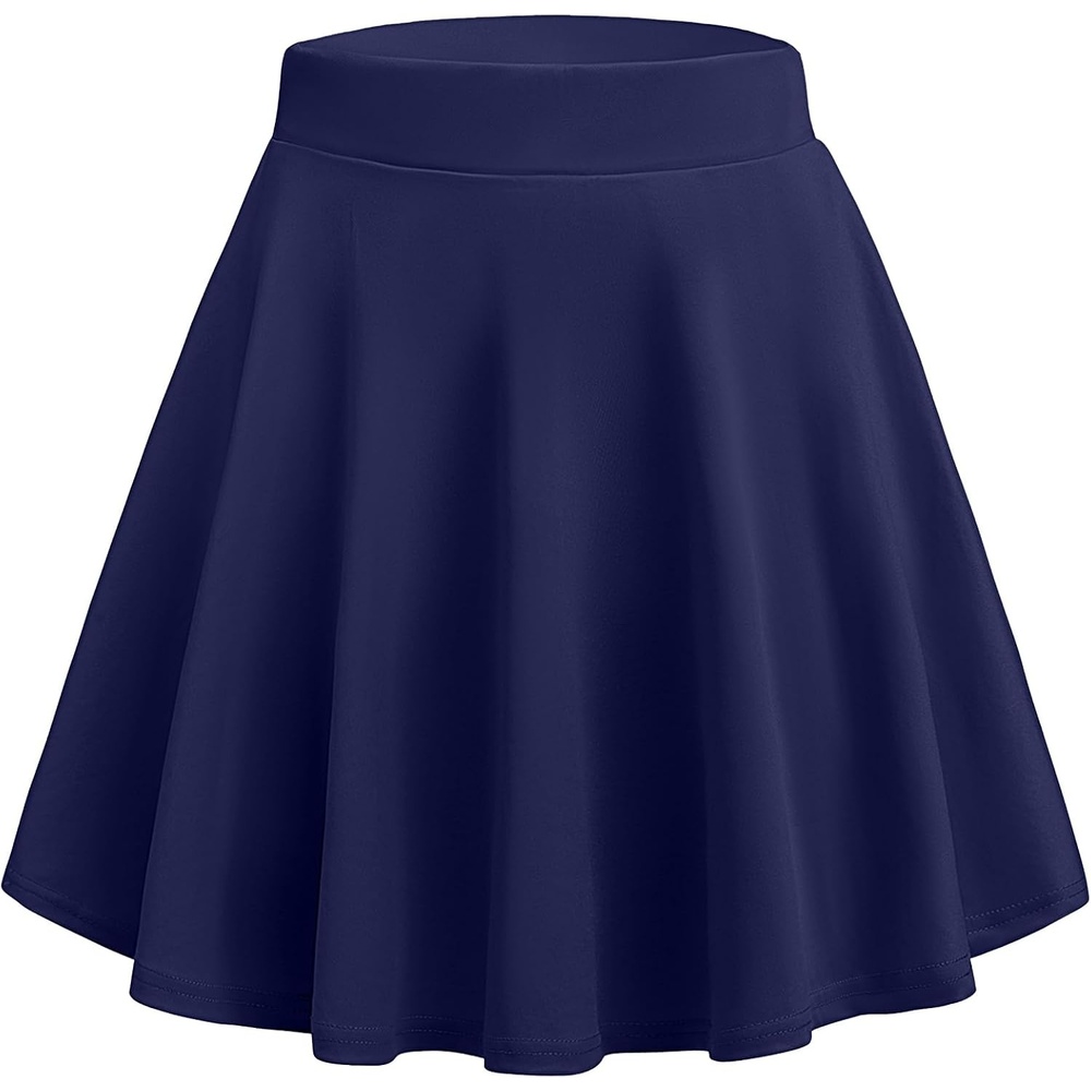 image:imageZeagoo Womens Skirt Basic Mini Skater Skirt 2026 Summer Skirts Stretchable High Waist ALine Party Club SkirtsNavy Blue