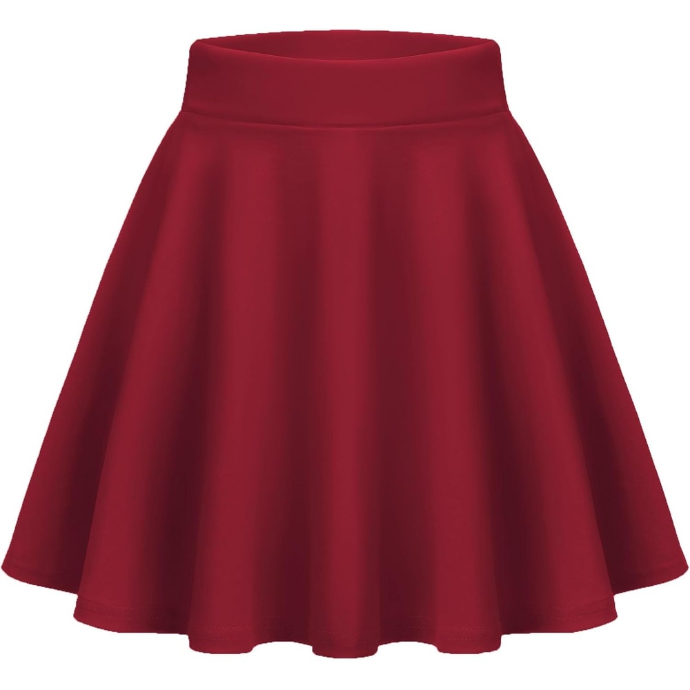 image:imageZeagoo Womens Skirt Basic Mini Skater Skirt 2026 Summer Skirts Stretchable High Waist ALine Party Club SkirtsRed