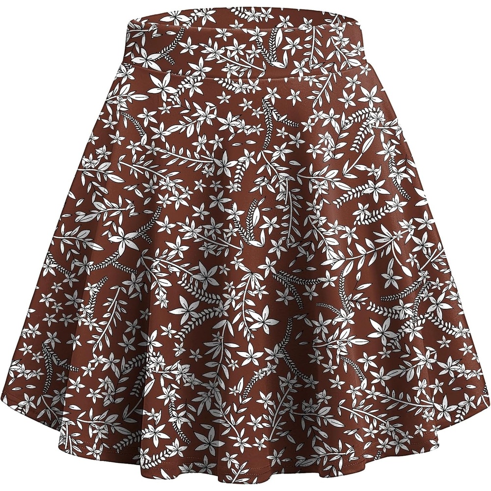 image:imageZeagoo Womens Skirt Basic Mini Skater Skirt 2026 Summer Skirts Stretchable High Waist ALine Party Club SkirtsRed Floral