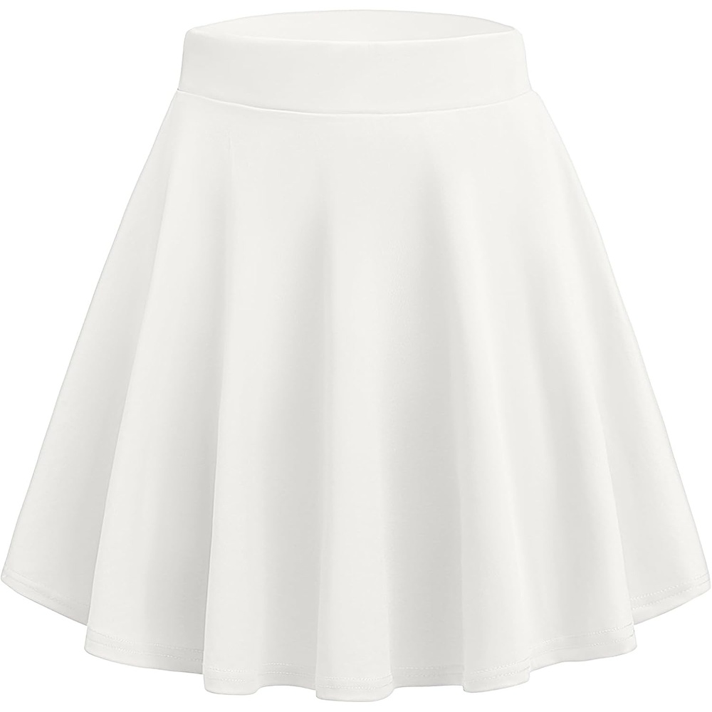 image:imageZeagoo Womens Skirt Basic Mini Skater Skirt 2026 Summer Skirts Stretchable High Waist ALine Party Club SkirtsWhite