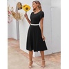 ZEAGOO Womens Casual Dresses for Summer Short Sleeve Flare Midi Dress Loose Flowy Beach Sundress(2501 A-black)