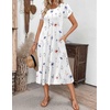 ZEAGOO Womens Casual Dresses for Summer Short Sleeve Flare Midi Dress Loose Flowy Beach Sundress(2501 White Floral)