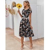 ZEAGOO Womens Casual Dresses for Summer Short Sleeve Flare Midi Dress Loose Flowy Beach Sundress(2601 Mixed Floral)