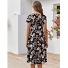 ZEAGOO Womens Casual Dresses for Summer Short Sleeve Flare Midi Dress Loose Flowy Beach Sundress(2601 Mixed Floral)