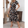ZEAGOO Womens Casual Dresses for Summer Short Sleeve Flare Midi Dress Loose Flowy Beach Sundress(2601 Mixed Floral)