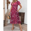 ZEAGOO Womens Casual Dresses for Summer Short Sleeve Flare Midi Dress Loose Flowy Beach Sundress(2601 Purple Floral)