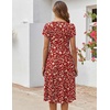ZEAGOO Womens Casual Dresses for Summer Short Sleeve Flare Midi Dress Loose Flowy Beach Sundress(2601 Red Floral)