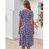 ZEAGOO Womens Casual Dresses for Summer Short Sleeve Flare Midi Dress Loose Flowy Beach Sundress(2602 Purple Flower)