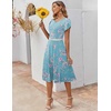 ZEAGOO Womens Casual Dresses for Summer Short Sleeve Flare Midi Dress Loose Flowy Beach Sundress(Blue Flower)