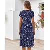 ZEAGOO Womens Casual Dresses for Summer Short Sleeve Flare Midi Dress Loose Flowy Beach Sundress(B-navy Floral 02)