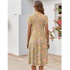 ZEAGOO Womens Casual Dresses for Summer Short Sleeve Flare Midi Dress Loose Flowy Beach Sundress(Greygreen)