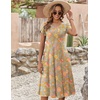 ZEAGOO Womens Casual Dresses for Summer Short Sleeve Flare Midi Dress Loose Flowy Beach Sundress(Greygreen)