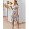 ZEAGOO Womens Casual Dresses for Summer Short Sleeve Flare Midi Dress Loose Flowy Beach Sundress(Ivory Floral 01)