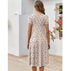 ZEAGOO Womens Casual Dresses for Summer Short Sleeve Flare Midi Dress Loose Flowy Beach Sundress(Ivory Floral 02)