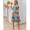 ZEAGOO Womens Casual Dresses for Summer Short Sleeve Flare Midi Dress Loose Flowy Beach Sundress(Leaf Print)