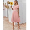 ZEAGOO Womens Casual Dresses for Summer Short Sleeve Flare Midi Dress Loose Flowy Beach Sundress(Pink Dot)