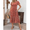 ZEAGOO Womens Casual Dresses for Summer Short Sleeve Flare Midi Dress Loose Flowy Beach Sundress(Red Floral 02)