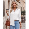 Zeagoo Blouses for Women Dressy Casual Long Sleeve Button Down Shirts Tops(A-white)