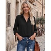 Zeagoo Blouses for Women Dressy Casual Long Sleeve Button Down Shirts Tops(B-black)