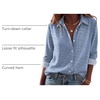 Zeagoo Blouses for Women Dressy Casual Long Sleeve Button Down Shirts Tops(B-blue Stripes)