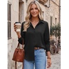 Zeagoo Blouses for Women Dressy Casual Long Sleeve Button Down Shirts Tops(Black)