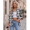 Zeagoo Blouses for Women Dressy Casual Long Sleeve Button Down Shirts Tops(Black White Geometry)