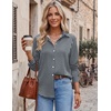 Zeagoo Blouses for Women Dressy Casual Long Sleeve Button Down Shirts Tops(Black White Plaid)