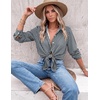 Zeagoo Blouses for Women Dressy Casual Long Sleeve Button Down Shirts Tops(Black White Plaid)