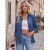 Zeagoo Blouses for Women Dressy Casual Long Sleeve Button Down Shirts Tops(B-navy)