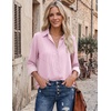 Zeagoo Blouses for Women Dressy Casual Long Sleeve Button Down Shirts Tops(B-pink Stripes)
