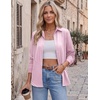 Zeagoo Blouses for Women Dressy Casual Long Sleeve Button Down Shirts Tops(B-pink Stripes)