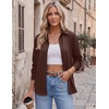Zeagoo Blouses for Women Dressy Casual Long Sleeve Button Down Shirts Tops(Coffee)