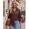 Zeagoo Blouses for Women Dressy Casual Long Sleeve Button Down Shirts Tops(Coffee)