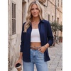 Zeagoo Blouses for Women Dressy Casual Long Sleeve Button Down Shirts Tops(Dark Blue)