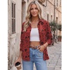 Zeagoo Blouses for Women Dressy Casual Long Sleeve Button Down Shirts Tops(Floral Red)