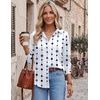 Zeagoo Blouses for Women Dressy Casual Long Sleeve Button Down Shirts Tops(Geometry White)