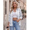 Zeagoo Blouses for Women Dressy Casual Long Sleeve Button Down Shirts Tops(Geometry White)