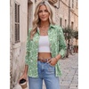 Zeagoo Blouses for Women Dressy Casual Long Sleeve Button Down Shirts Tops(Green Floral)