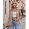 Zeagoo Blouses for Women Dressy Casual Long Sleeve Button Down Shirts Tops(Khaki)